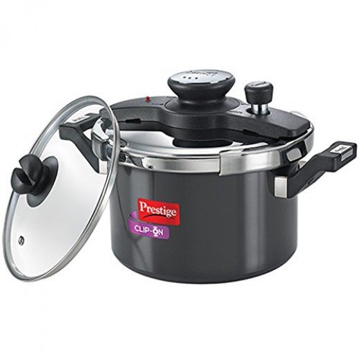 Prestige Clip On starlem steelCooker with Glass Lid, 5 Litres